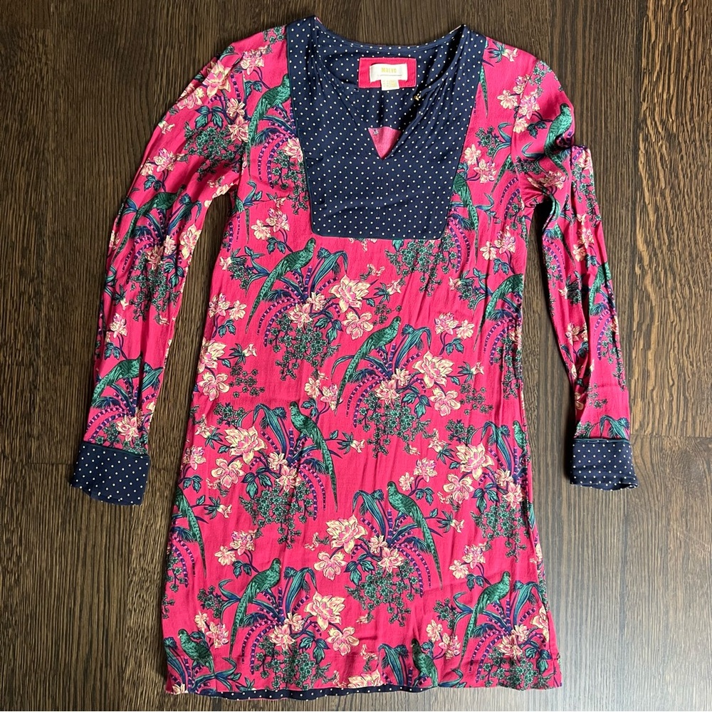 Maeve Red‎ and Black Floral Long Sleeve Dress, size 2
